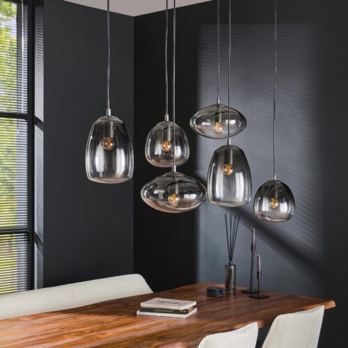 Hanglamp 3+3 Mix Getint Glas