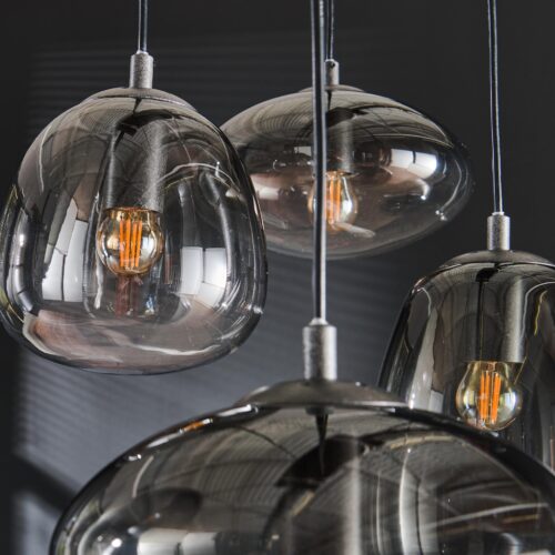 Hanglamp 3+3 Mix Getint Glas - Afbeelding 3
