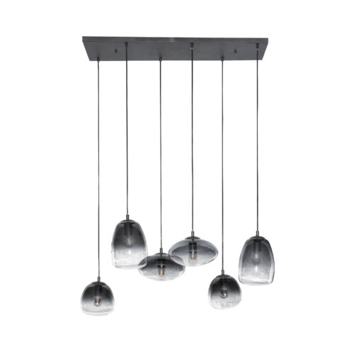 Hanglamp 3+3 Mix Getint Glas - Afbeelding 6
