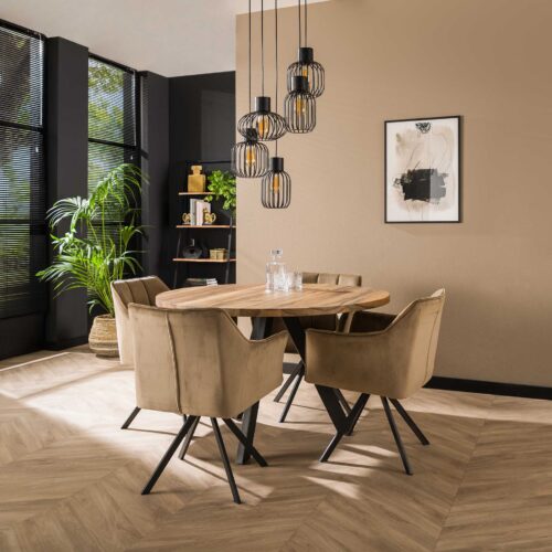 Hanglamp 5L Getrapt Mix Metaal
