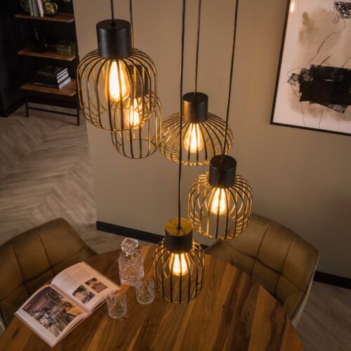 Hanglamp 5L Getrapt Mix Metaal - Afbeelding 3