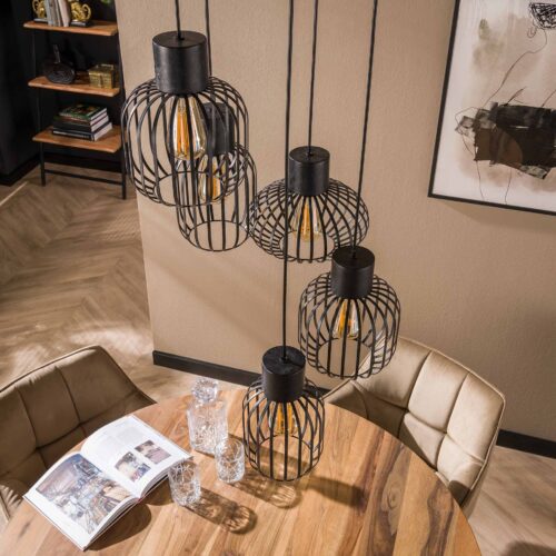 Hanglamp 5L Getrapt Mix Metaal - Afbeelding 4