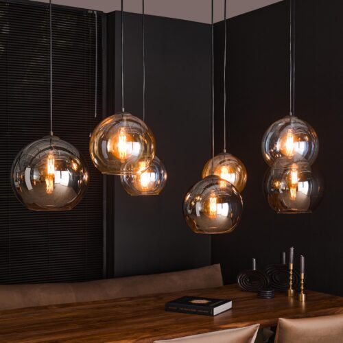 Hanglamp 4+3 multi globe XL - Afbeelding 2