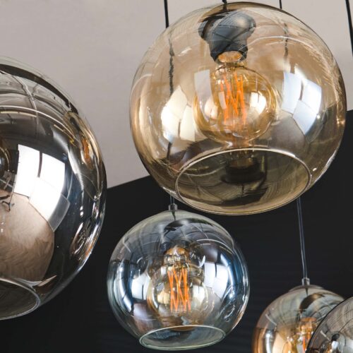 Hanglamp 4+3 multi globe XL - Afbeelding 3