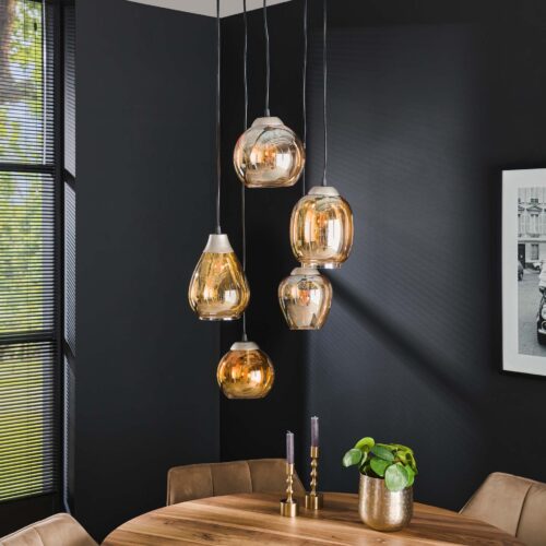 Hanglamp 5L Mix Getrapt - Chromed - Afbeelding 6