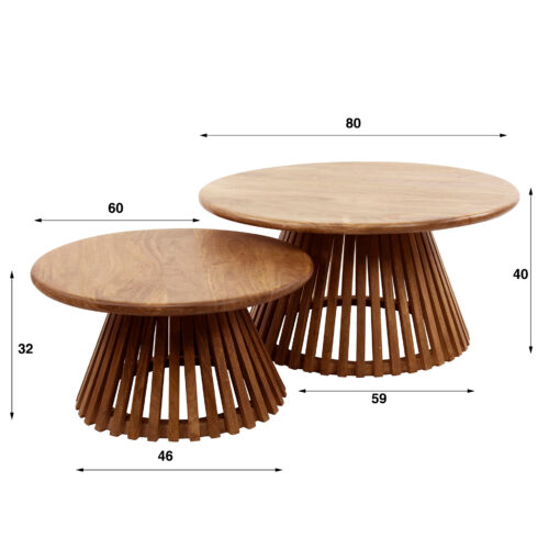Nachtkastje Niche Acaciahout - Naturel - Afbeelding 12