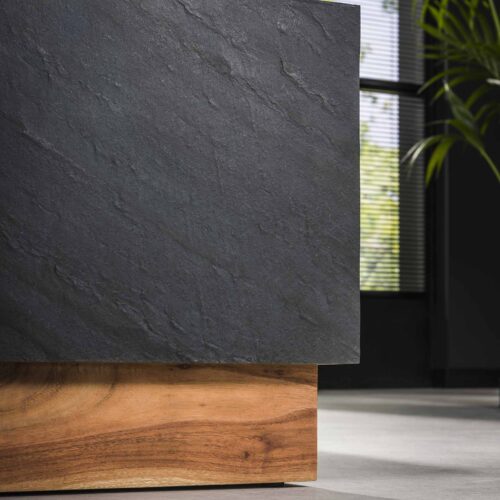 Salontafel Blox Acaciahout en Leisteen set van 2 stuks - Afbeelding 3