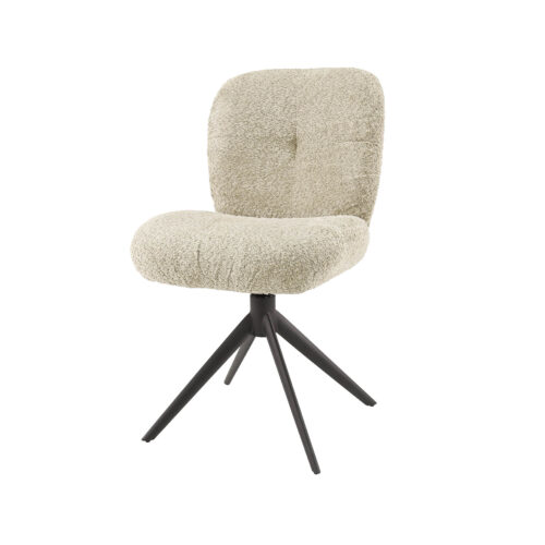 Draaibare Eetkamerstoel Comfort - Bouclé Zandkleur - Afbeelding 2