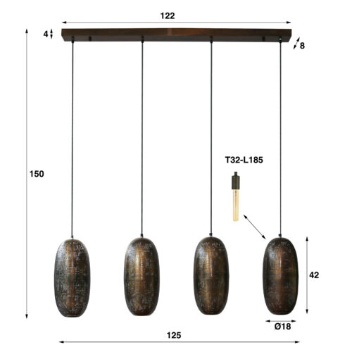 Nachtkastje Niche Acaciahout - Naturel - Afbeelding 123