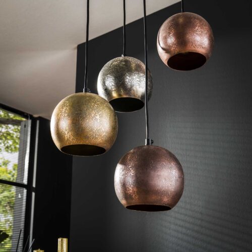 Hanglamp 6x bol getrapt metal print - Afbeelding 3