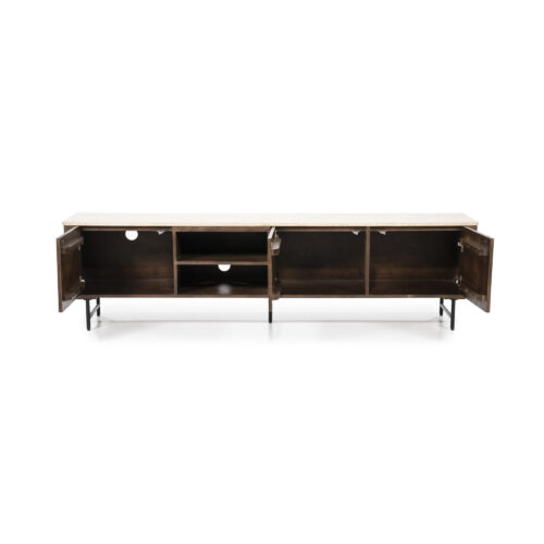 TV-Meubel Lio Mangohout Travertin 200cm - bruin - Afbeelding 4