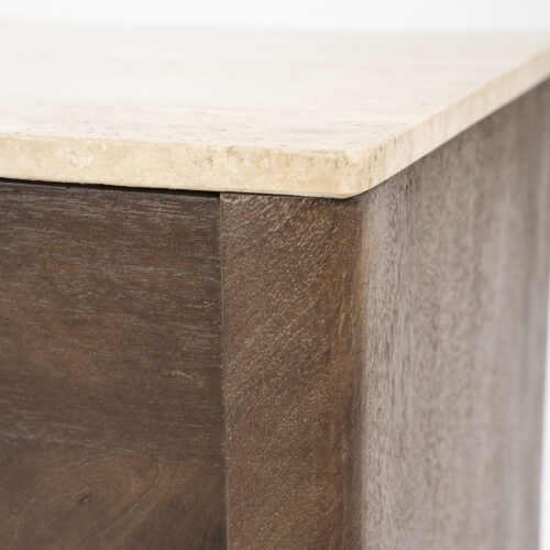 TV-Meubel Lio Mangohout Travertin 200cm - bruin - Afbeelding 9