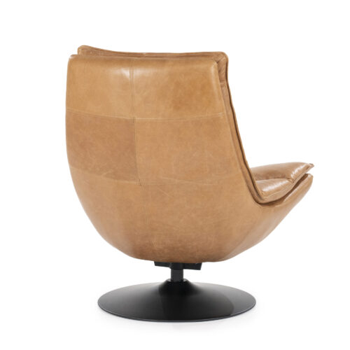 Draaifauteuil Sven Leder - Cognac - Afbeelding 8