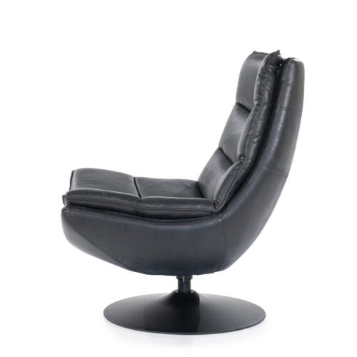 Draaifauteuil Sven Leder - Zwart - Afbeelding 18