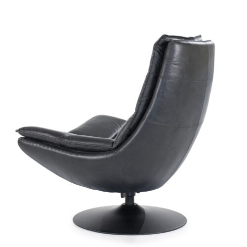Draaifauteuil Sven Leder - Zwart - Afbeelding 17