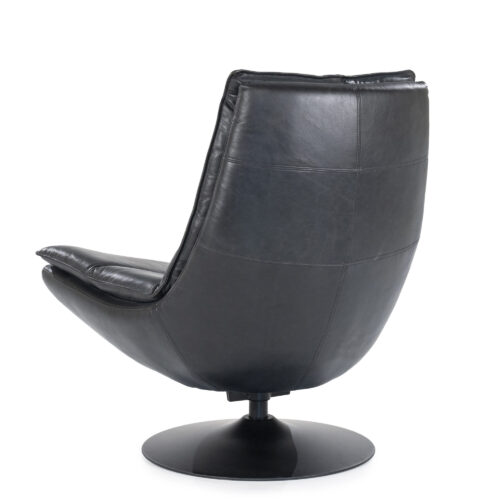 Draaifauteuil Sven Leder - Zwart - Afbeelding 16
