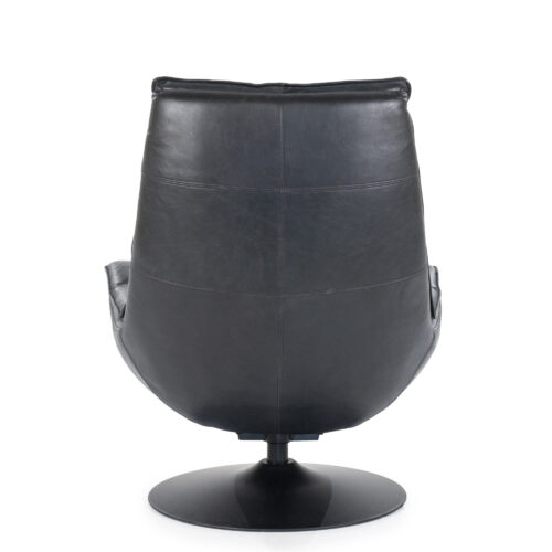 Draaifauteuil Sven Leder - Zwart - Afbeelding 15