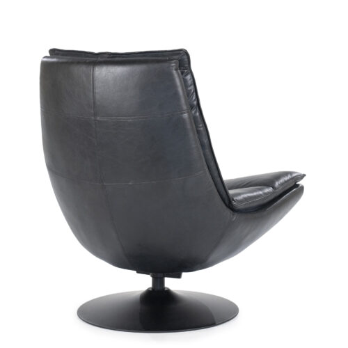 Draaifauteuil Sven Leder - Zwart - Afbeelding 14