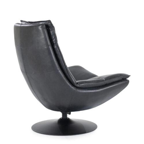 Draaifauteuil Sven Leder - Zwart - Afbeelding 13