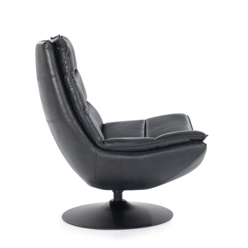 Draaifauteuil Sven Leder - Zwart - Afbeelding 12