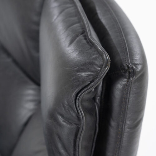 Draaifauteuil Sven Leder - Zwart - Afbeelding 9