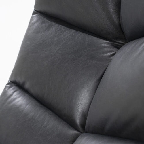 Draaifauteuil Sven Leder - Zwart - Afbeelding 8