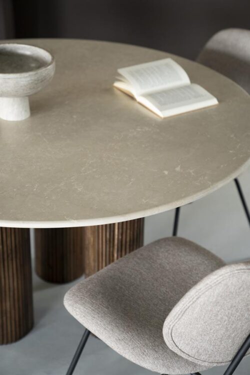 Ronde Eettafel Xavi Marmer en Mangohout - 130cm - Afbeelding 8