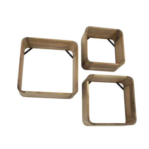 Wandplank Vierkant Acaciahout - Set van 3 stuks - Afbeelding 4