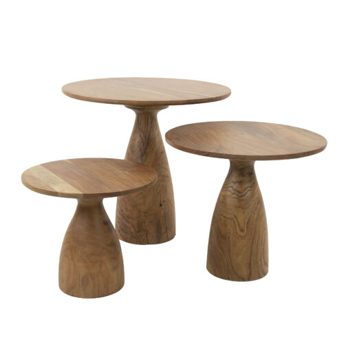 Ronde Salontafel Kiara Acaciahout - Set van 3 stuks - Afbeelding 2