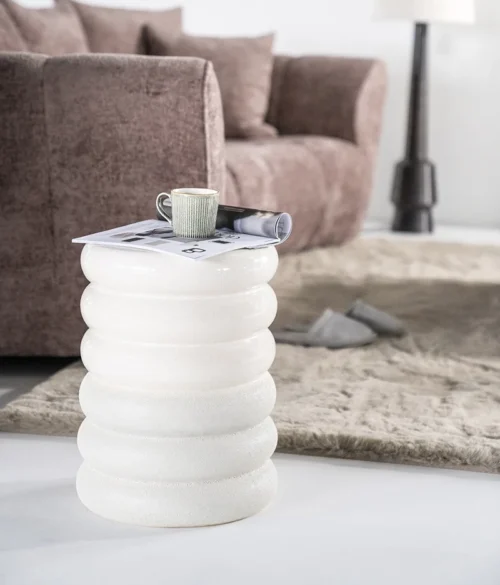 Bijzettafel Rollin Keramiek Ø33cm - Wit