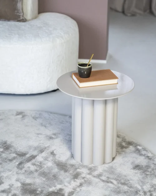 Bijzettafel Olympa Metaal Ø33cm - Beige - Afbeelding 3