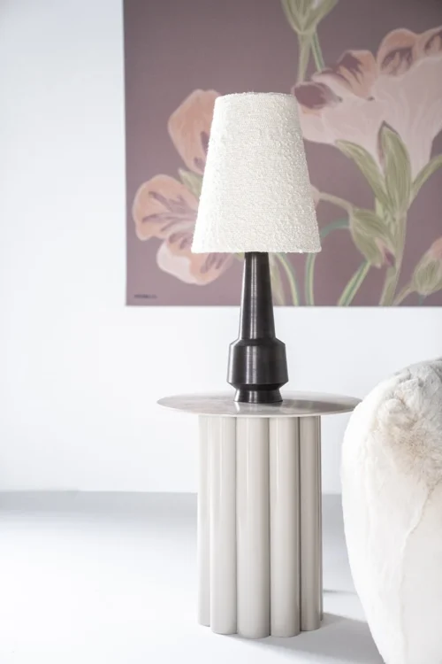 Bijzettafel Olympa Metaal Ø33cm - Beige - Afbeelding 2
