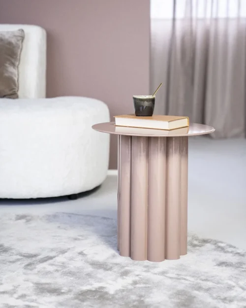 Bijzettafel Olympa Metaal Ø33cm - Oud Roze - Afbeelding 2