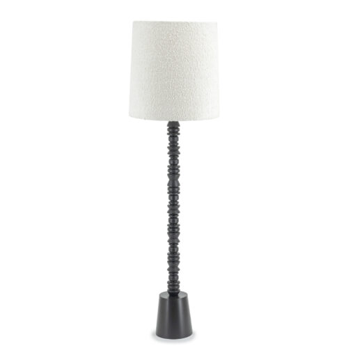 Vloerlamp Pulse Bouclé en hout - 159cm - Afbeelding 5