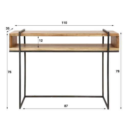 Sidetable / Kaptafel Edge Acaciahout en metaal 110cm - Afbeelding 4