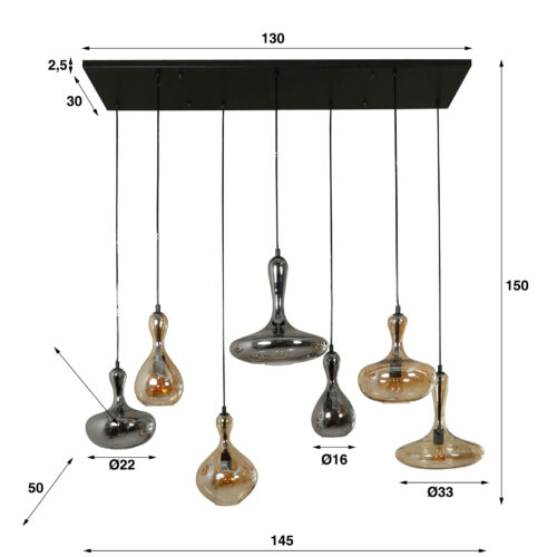 Hanglamp 4+3 Karaf - Afbeelding 5