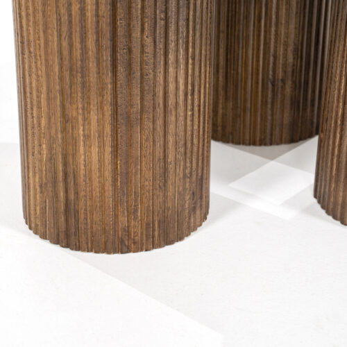 Ronde Salontafel Xavi Marmer en Mangohout - 90cm - Afbeelding 2