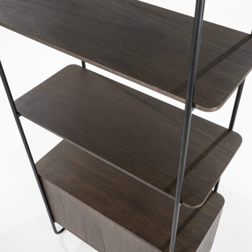 Wandkast James Mangohout en Metaal 96x210cm - Bruin - Afbeelding 2