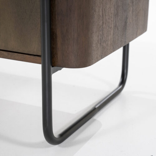 Wandkast James Mangohout en Metaal 96x210cm - Bruin - Afbeelding 3
