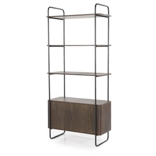Wandkast James Mangohout en Metaal 96x210cm - Bruin - Afbeelding 6