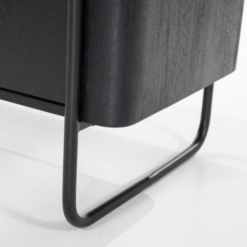 Wandkast James Mangohout en Metaal 96x210cm - Zwart - Afbeelding 7