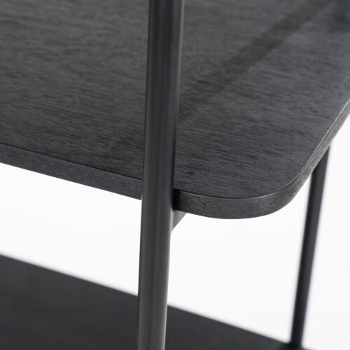 Wandkast James Mangohout en Metaal 96x210cm - Zwart - Afbeelding 5