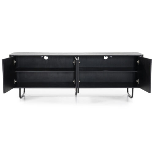 TV-meubel James Mangohout 180cm - Zwart - Afbeelding 9