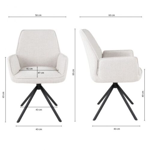 Eetkamerstoel Lex - Wit (showroom model) - Afbeelding 8