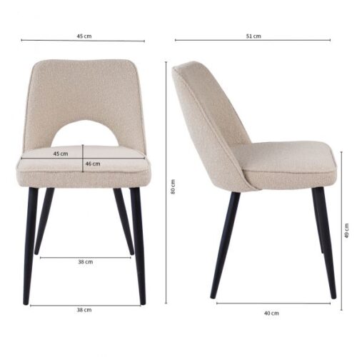 Eetkamerstoel Mare - Beige - Afbeelding 6