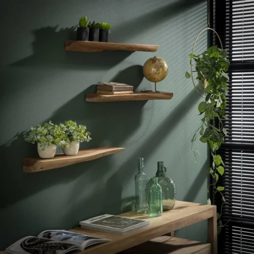 Wandplank Edge Acaciahout - Set van 3 stuks