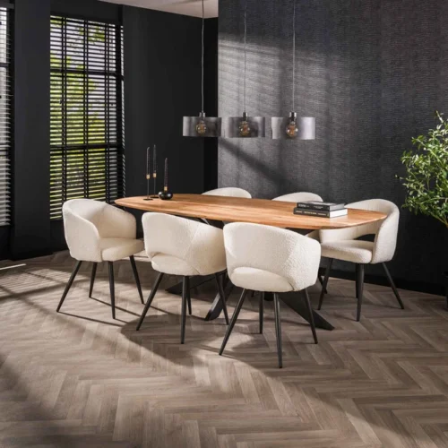 Deens Ovale Eettafel Arhus Solid 180cm - Acaciahout - Afbeelding 2