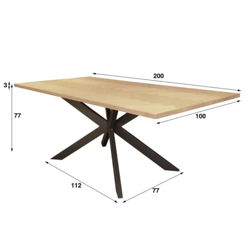 Eettafel Fine Visgraat 200cm - Naturel Eiken - Afbeelding 9
