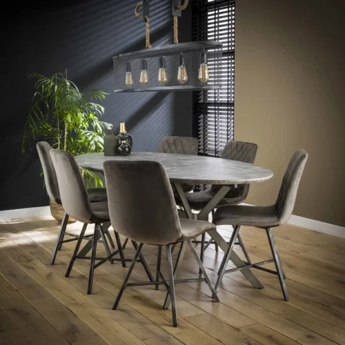 Ovale Eettafel Tata 3D Betonlook - 200 cm