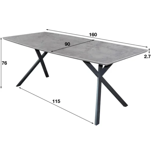 Eetkamertafel Dreams Betonlook - 160 cm - Afbeelding 4